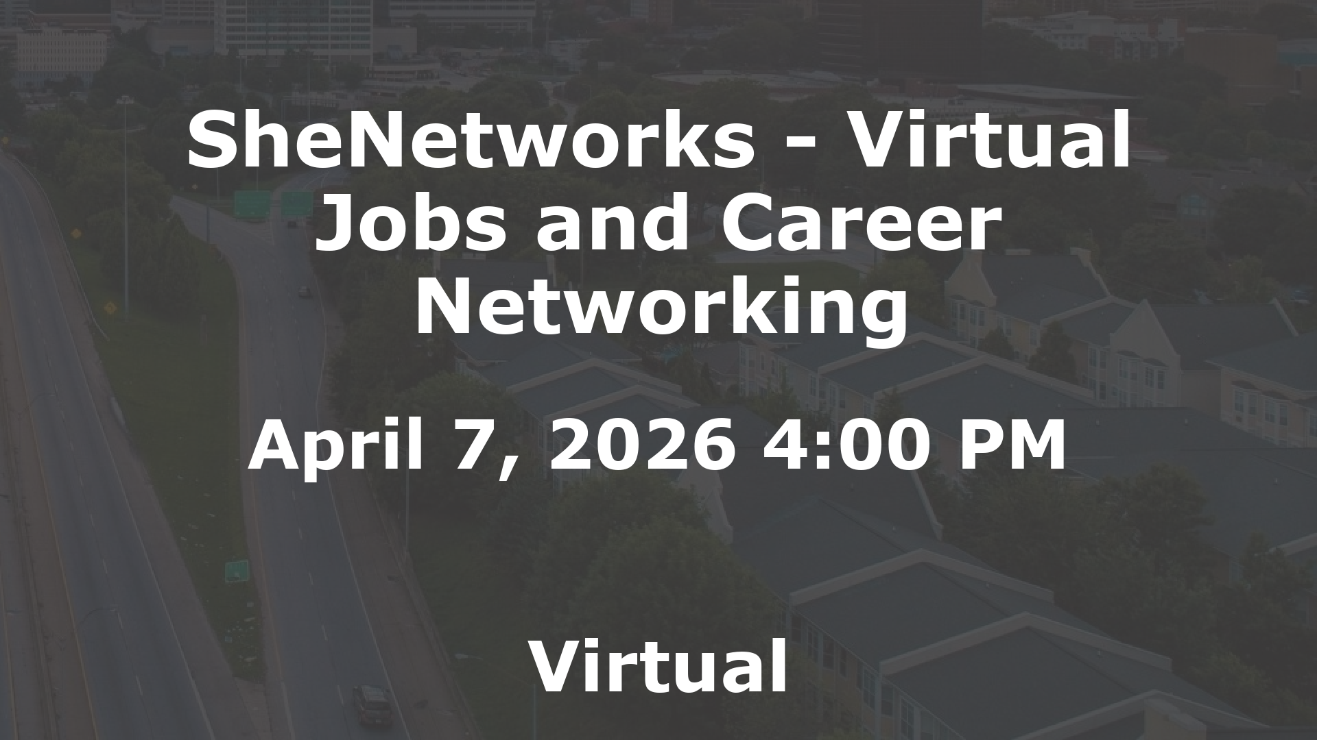 SheNetworks - Virtual Jobs and Career Networking event image